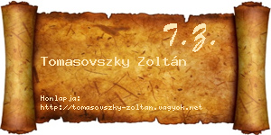 Tomasovszky Zoltán névjegykártya