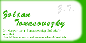 zoltan tomasovszky business card